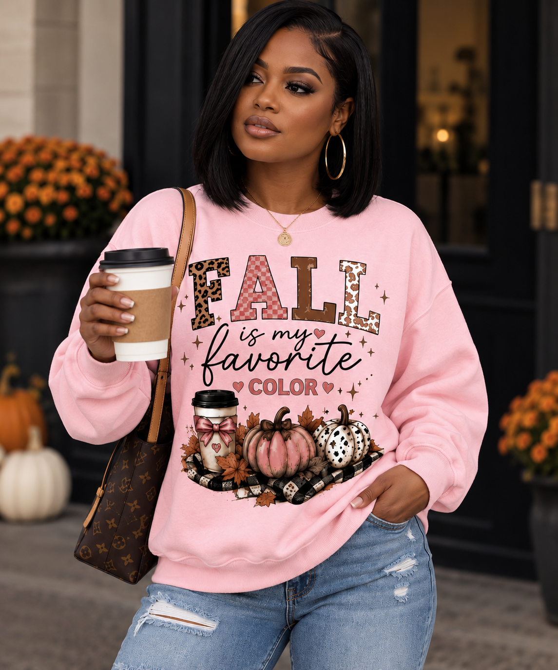 Fall Is My Favorite Color Cozy Graphic Sweatshirt