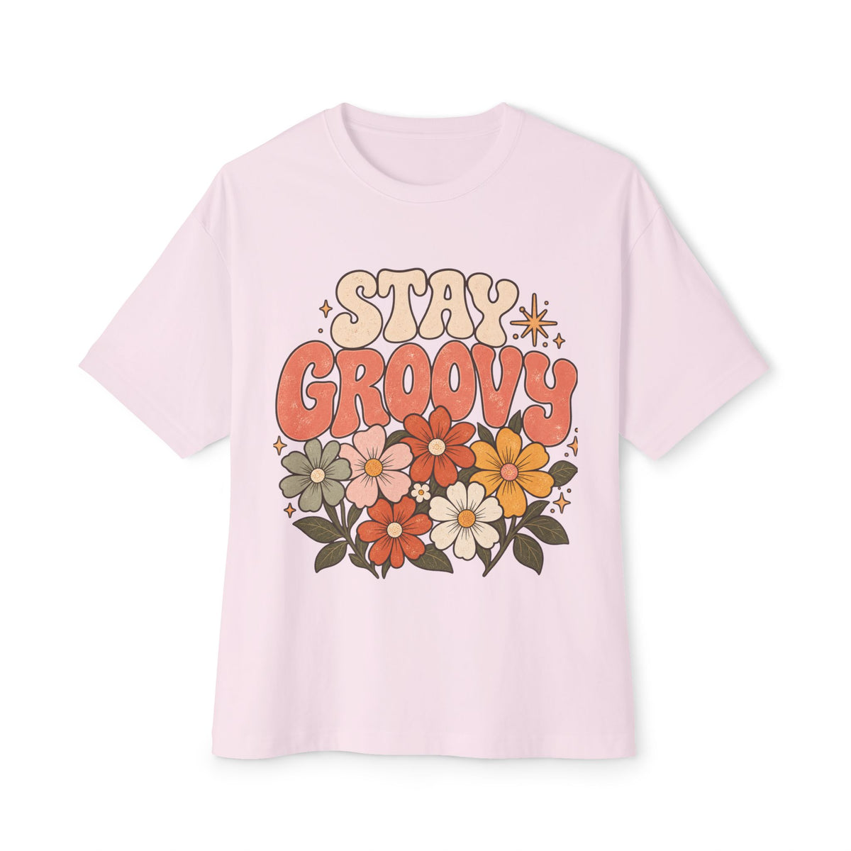 Stay Groovy Floral Oversized Tee