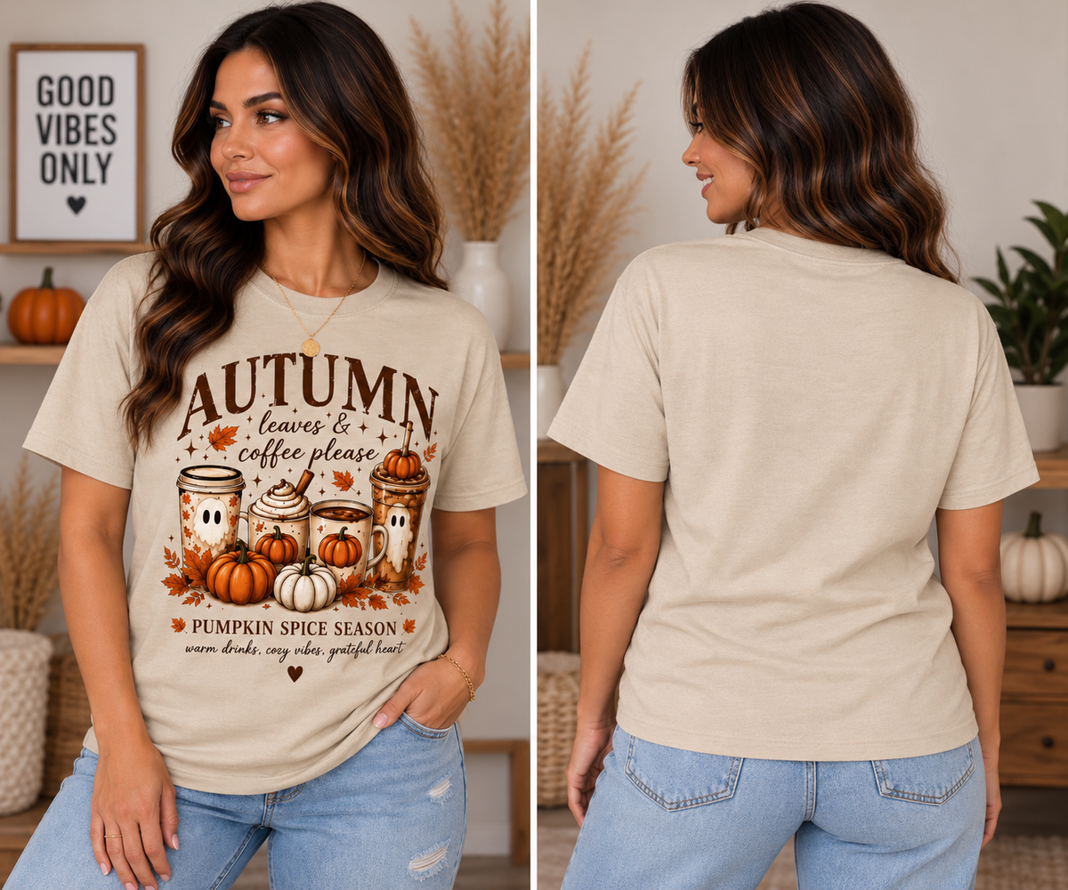 Autumn Leaves & Coffee Graphic Tee