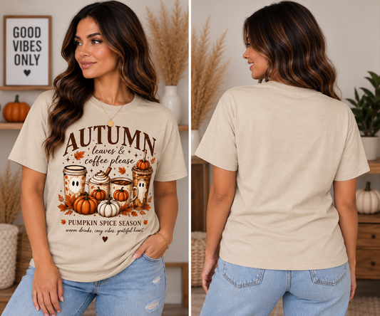 Autumn Leaves & Coffee Graphic Tee