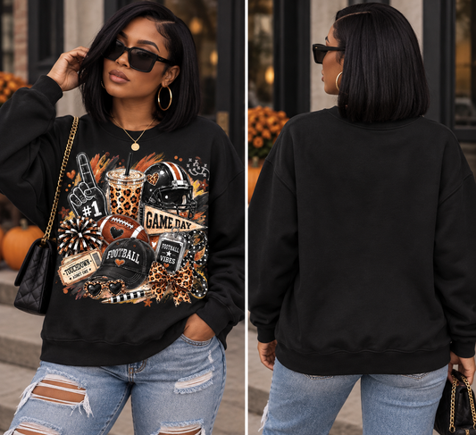 Game Day Football Vibes Graphic Sweatshirt