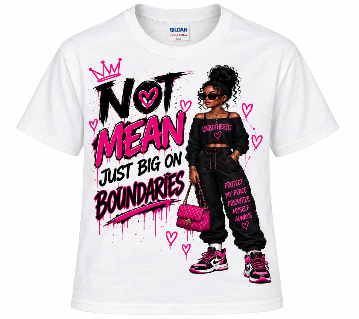 Not Mean, Just Big on Boundaries Graphic Tee